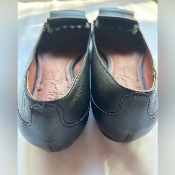 Elizabeth and James Black Leather Women's Loafers - Picture 3 of 8